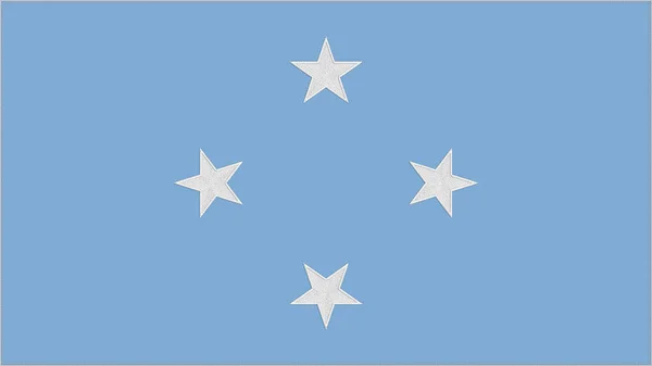 Federerade Stater Mikronesien Broderiflagga Emblem Sytt Tyg Broderad Vapensköld Land — Stockfoto