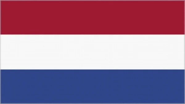 Flaga Haftu Holenderskiego Tkanina Szyta Emblematem Wyhaftowany Herb Symbol Kraju — Zdjęcie stockowe