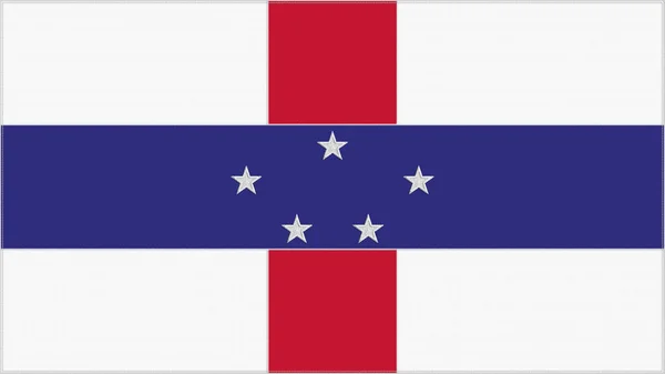 Alankomaiden Antillien Kirjontalippu Emblem Ommeltu Kangas Kirjailtu Vaakuna Maa Symboli — kuvapankkivalokuva