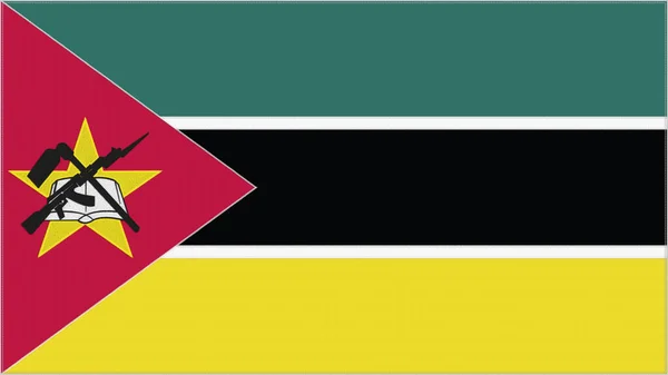 Bandera Mozambique Bordado Tela Cosida Emblema Mozambiqueño Escudo Armas Bordado —  Fotos de Stock