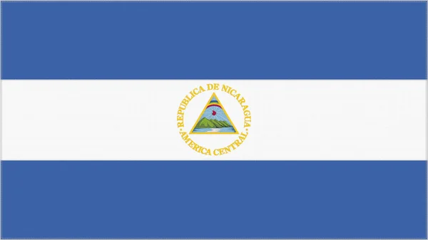 Nicaragua Hímzési Zászló Emblem Varrt Szövet Hímzett Címer Ország Szimbólum — Stock Fotó