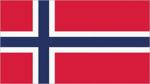 ノルウェーの刺繍旗 ノルウェーのエンブレムステッチ生地 紋章が刺繍されている 国のシンボルテキスタイルの背景 — ストック写真