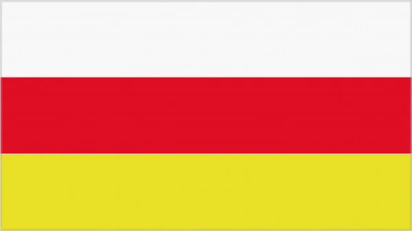 Північна Осетія Вишитий Прапор Емблема Зашита Тканиною Вишитий Герб Текстильне — стокове фото