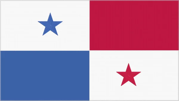 Panama Broderi Flagga Panamansk Emblem Sytt Tyg Broderad Vapensköld Land — Stockfoto