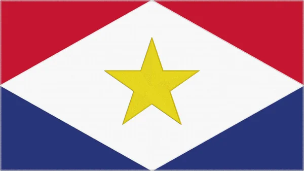 Saba Broderiflagga Emblem Sytt Tyg Broderad Vapensköld Land Symbol Textil — Stockfoto