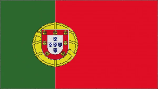 Portugal Embroidery Flag Portuguese Emblem Stitched Fabric Embroidered Coat Arms — 스톡 사진