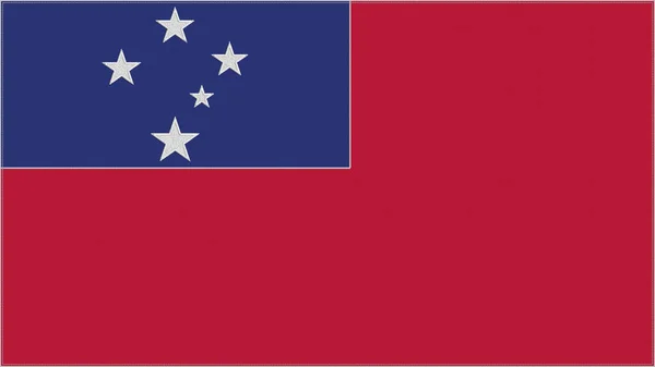 Flaga Haftu Samoa Tkanina Szyta Emblematem Wyhaftowany Herb Symbol Kraju — Zdjęcie stockowe