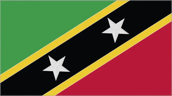 Флаг Сент Китса Невиса Ткань Эмблемой Вышитый Герб Текстильный Фон — стоковое фото