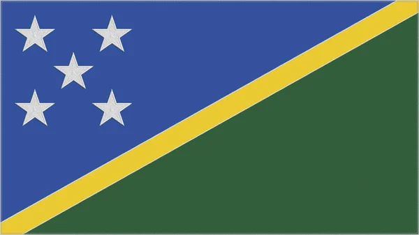 Solomon Adaları Nakış Bayrağı Amblem Dikişli Kumaş Nakışlı Arma Ülke — Stok fotoğraf