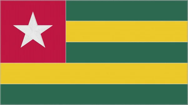 Bandera Bordado Togo Emblema Tela Cosida Escudo Armas Bordado País — Foto de Stock