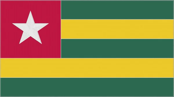 Togo Borduurvlag Embleem Gestikte Stof Geborduurd Wapen Land Symbool Textiel — Stockfoto