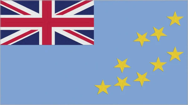 Bandeira Bordado Tuvalu Emblema Tecido Costurado Brasão Armas Bordado País — Fotografia de Stock