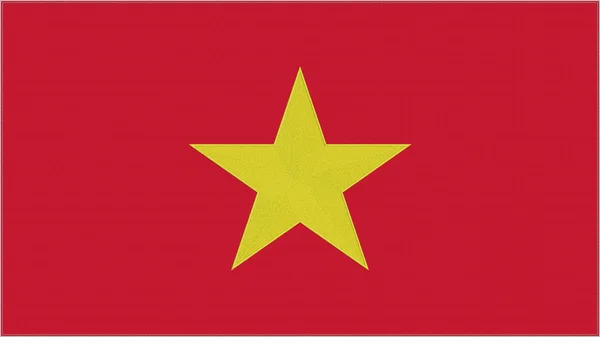 Вьетнамский Флаг Вышивки Вьетнамская Эмблема Сшитая Ткань Вышитый Герб Текстильный — стоковое фото