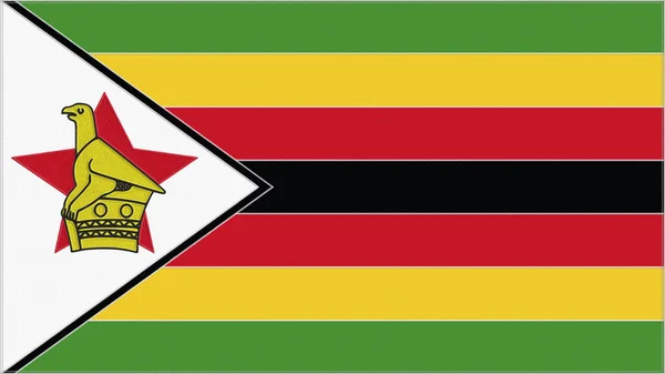 Stickfahne Simbabwe Emblem Bestickter Stoff Besticktes Wappen Land Symbol Textilen — Stockfoto