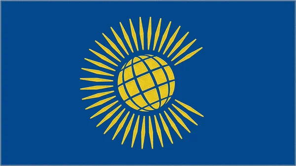 Σημαία Κεντήματος Κοινοπολιτείας Έμπλεμ Ραμμένο Ύφασμα Κεντημένα Χέρια Υφασμάτινο Σύμβολο — Φωτογραφία Αρχείου