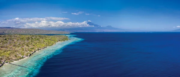 Панорамный Пейзаж Острова Менджанган Бали — стоковое фото