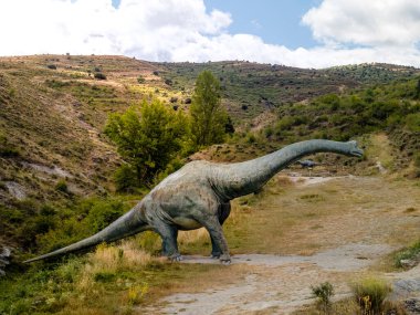 Otçul dinozor figürü uçurumu kaybetti, Enciso. Rioja Nehri.