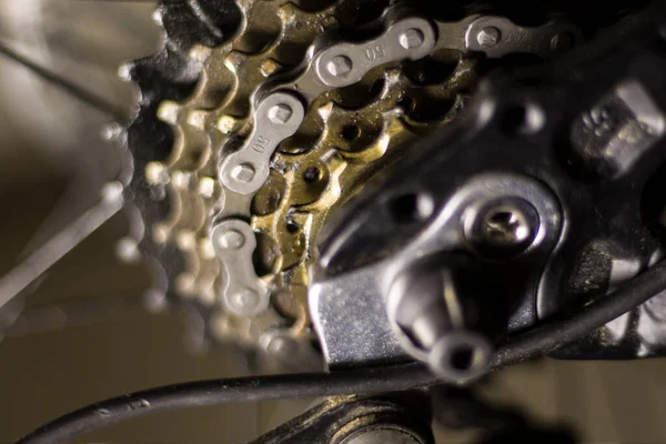 Detalhe Roda Bicicleta Perto Contexto — Fotografia de Stock