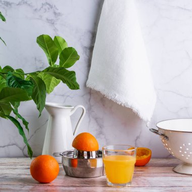 Portakal ve portakal suyu için el sıkacağı