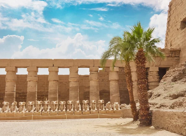 Temple Karnak Dans Luxe Avec Ses Merveilleuses Sculptures Antiquités — Photo