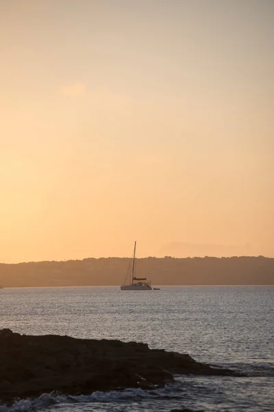 Sonnenuntergang Pier Von Calo Sant Aug Die Balearen Mittelmeer Calo — Stockfoto