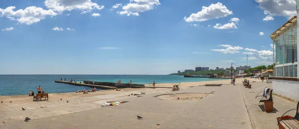 Odessa Ukraina 2022 Lanzheron Yang Ditinggalkan Pantai Odessa Selama Perang — Stok Foto