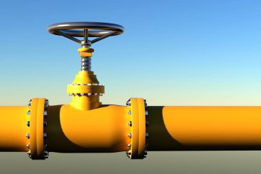 Sarı gaz borusu tıkanıklığı. 3B Görüntü