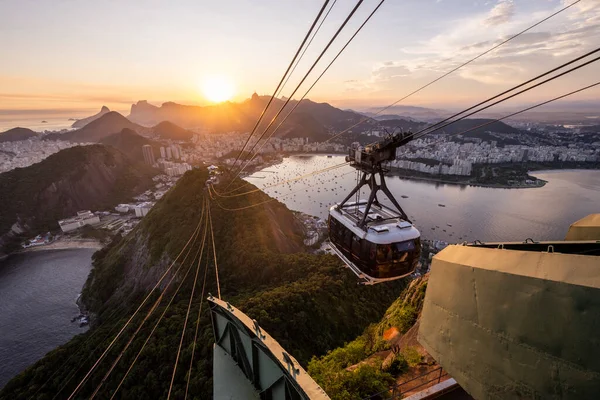 Beautiful Sunset View City Sugar Loaf Mountain Rio Janeiro Brazil — ストック写真