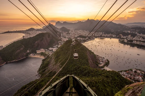 Beautiful Sunset View City Sugar Loaf Mountain Rio Janeiro Brazil — ストック写真