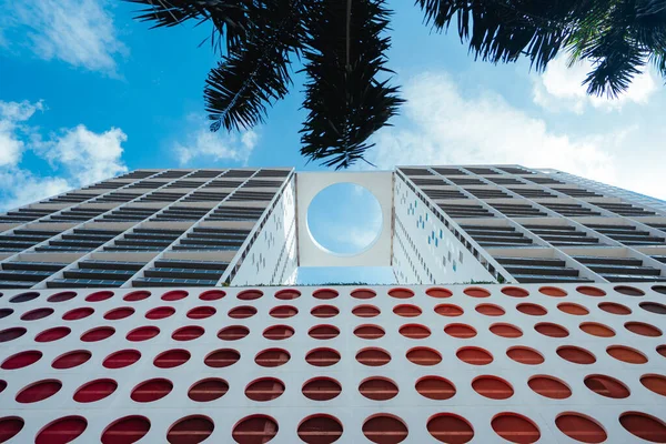 Skyscraper Building Colors Palms Miami —  Fotos de Stock