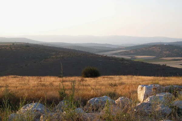 Landscape Sunrise Lachish Hill Israel — Fotografia de Stock