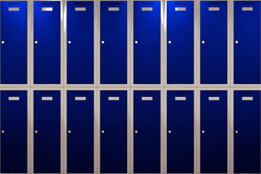 Mavi metalik dolap. 3B Hazırlama