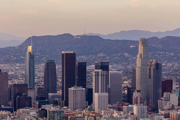 Skyline Von Los Angeles Mit Hollywood Zeichen California Photography — Stockfoto