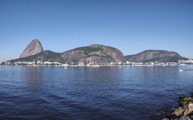 Aterro do Flamengo, Rio de Janeiro, Brezilya 'dan Sugar Loaf Dağı' na güzel bir manzara