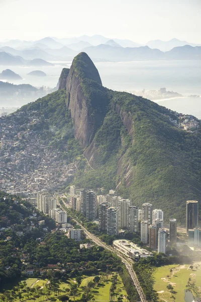 Beautiful View Green Mountains City Rainforest Pedra Gavea Tijuca National — Stock Fotó