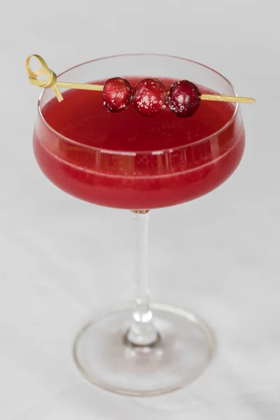 Close Fall Cranberry Cocktail White Background — Stock Photo, Image