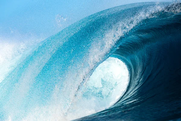 Powerful Wave Breaking Beach Palm Trees — Stock Photo, Image