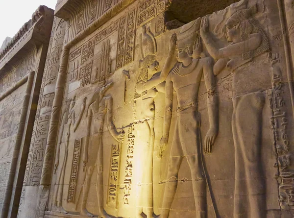 Руины Храма Ком Омбо Реке Нил Закате Египет — стоковое фото
