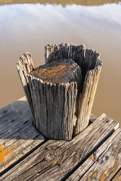 Old Rustic Wooden Colored Pier — Photo