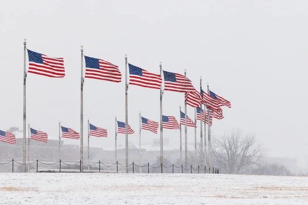 Winter Snowfall Washington Monument Washington — Stock Photo, Image