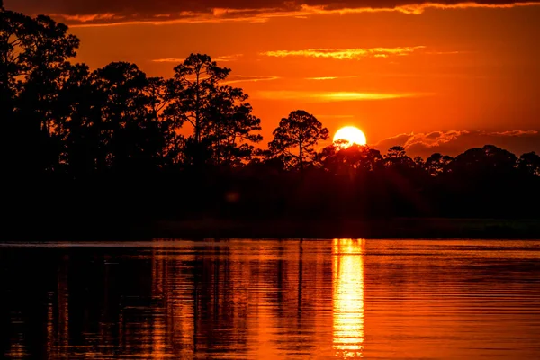 Sunset Reflected Marshes Charleston — Stok fotoğraf