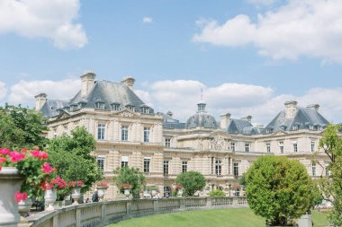 The bright Jardin du Luxembourg on a sunny summer day in Paris, France