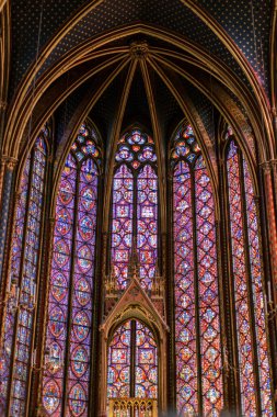 Stained glass in Sainte-Chapelle in Paris, France