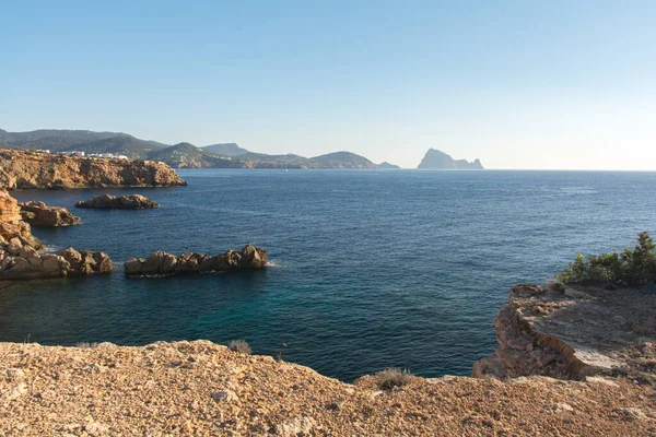 Piękna Plaża Cala Comte Sant Antoni Portmany Ibiza Baleary Hiszpania — Zdjęcie stockowe