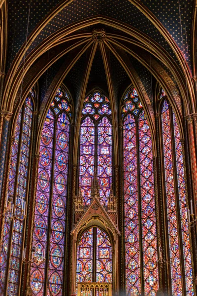 Stained Glass Sainte Chapelle Paris France — Stockfoto