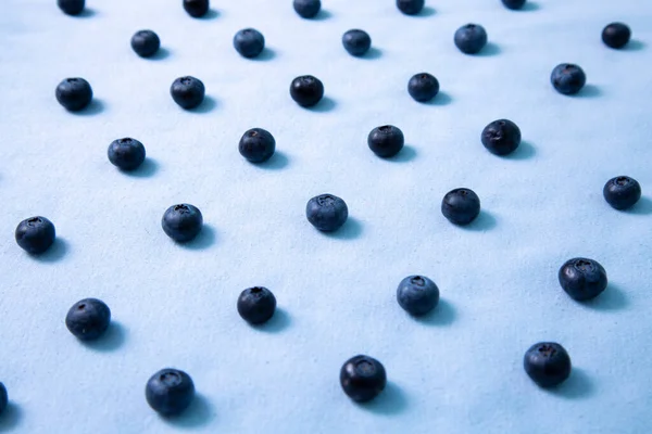 Pattern Blueberries Blue Field — Stock Photo, Image