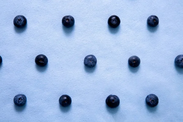 Pattern Parallel Rows Blueberries Purple Background — Stock Photo, Image