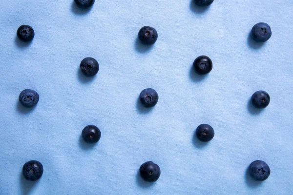 Pattern Parallel Rows Blueberries Purple Background — Stock Photo, Image