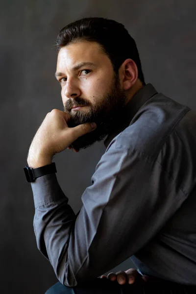 Portrait Attractive Young Man Beard — Stockfoto