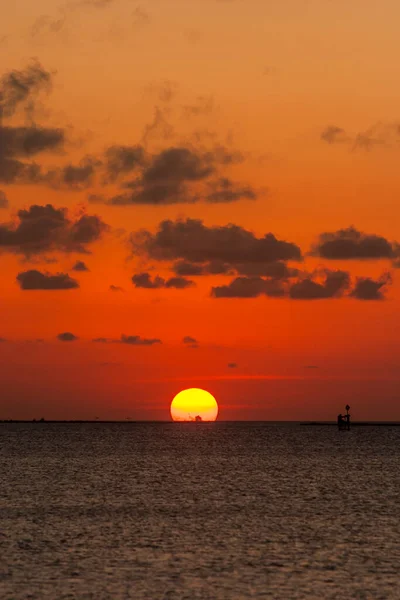 Puesta Sol Sobre Golfo México — Foto de Stock